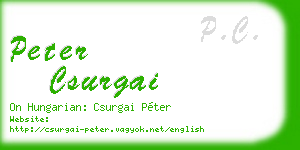 peter csurgai business card